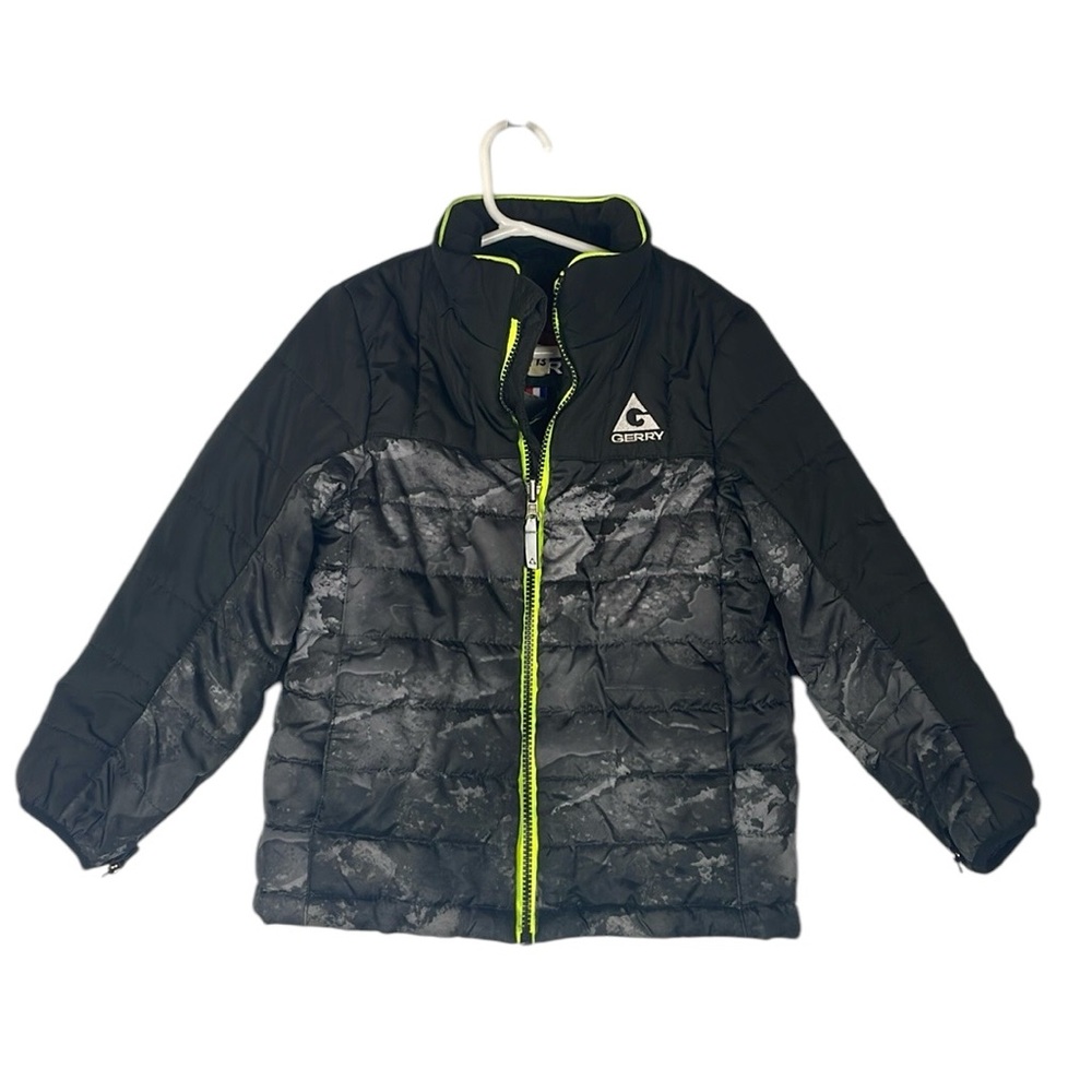 Gerry black/gray winter jacket with green piping boys 5/6